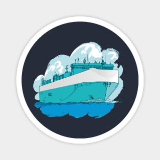 Ro-Ro Ferry illustration Magnet